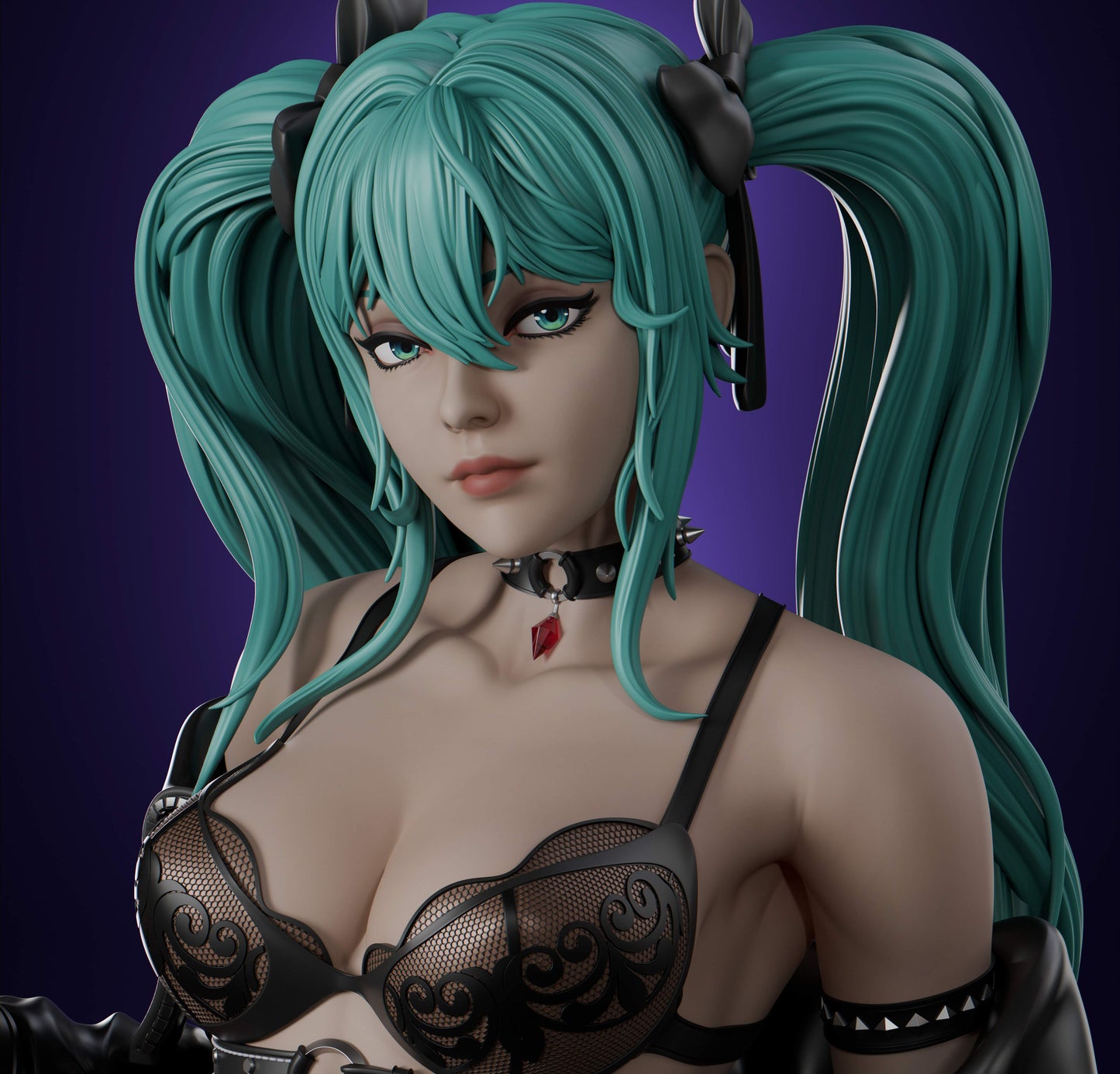 Hatsune Miku Rock Resin Fan Art MTO (Design by Abe3D)