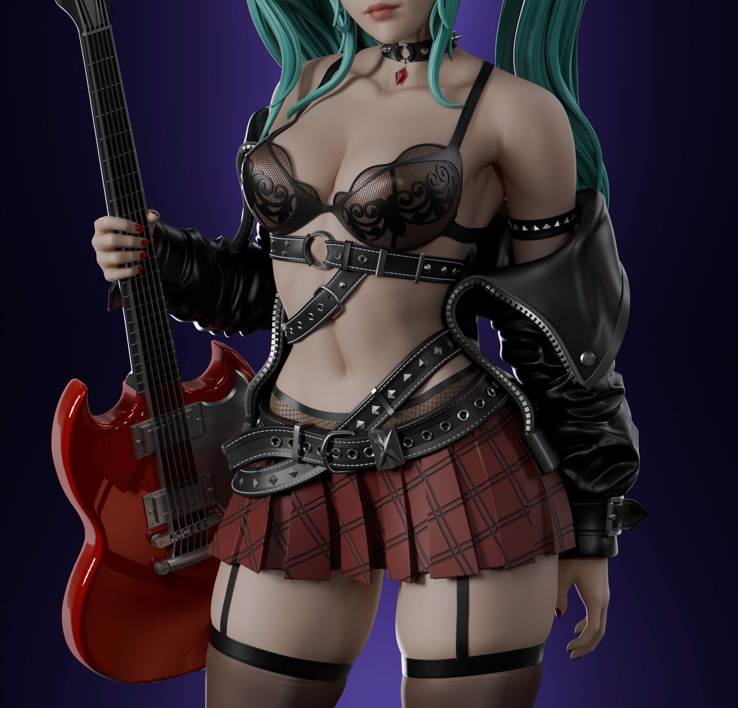 Hatsune Miku Rock Resin Fan Art MTO (Design by Abe3D)