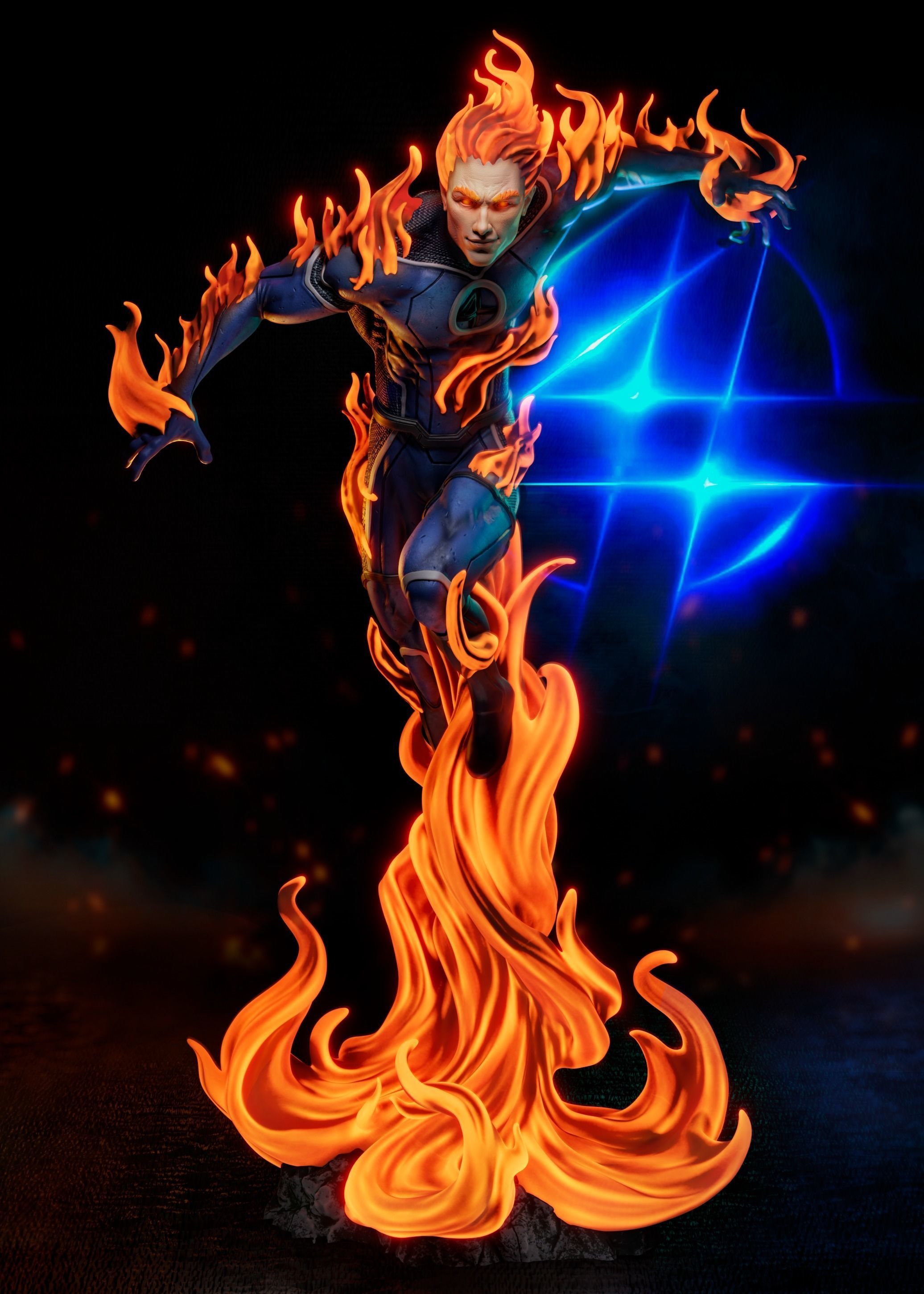 Human Torch Resin Fan Art - MTO (3DMind) – RelentlesStorm Models ...