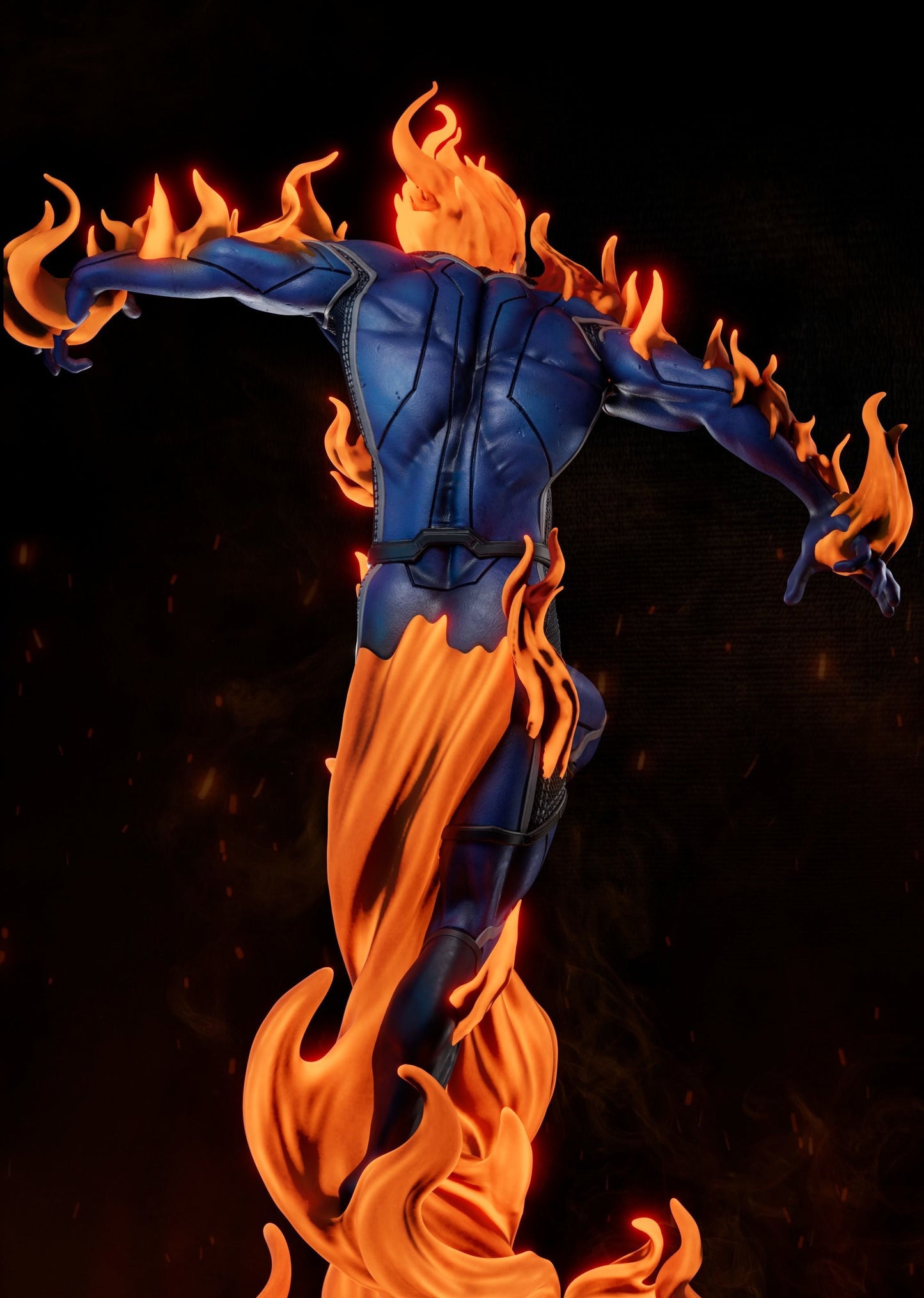 Human Torch Resin Fan Art - MTO (3DMind)