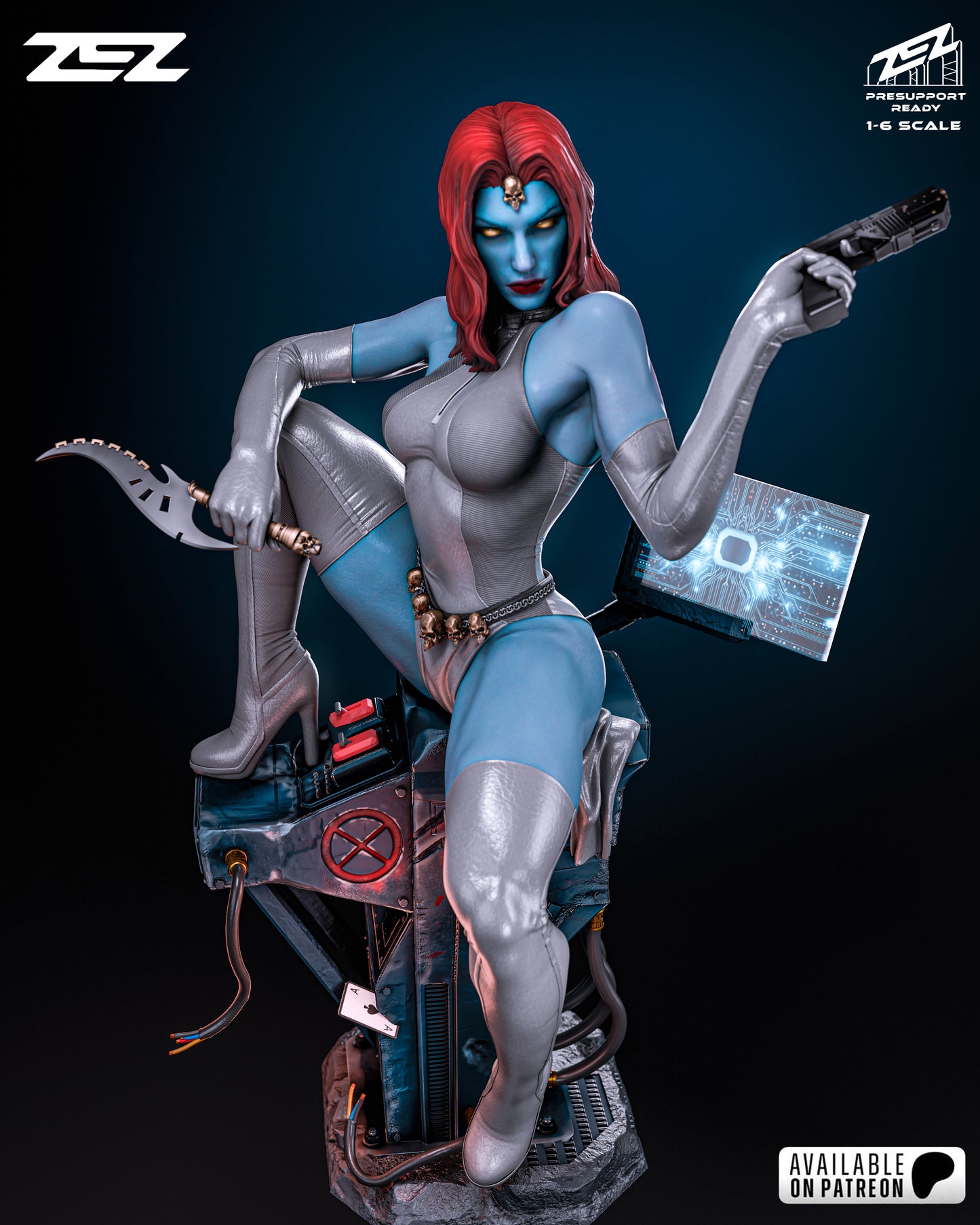 Mystique Resin Sculpture Fan Art - MTO (ZEZ)