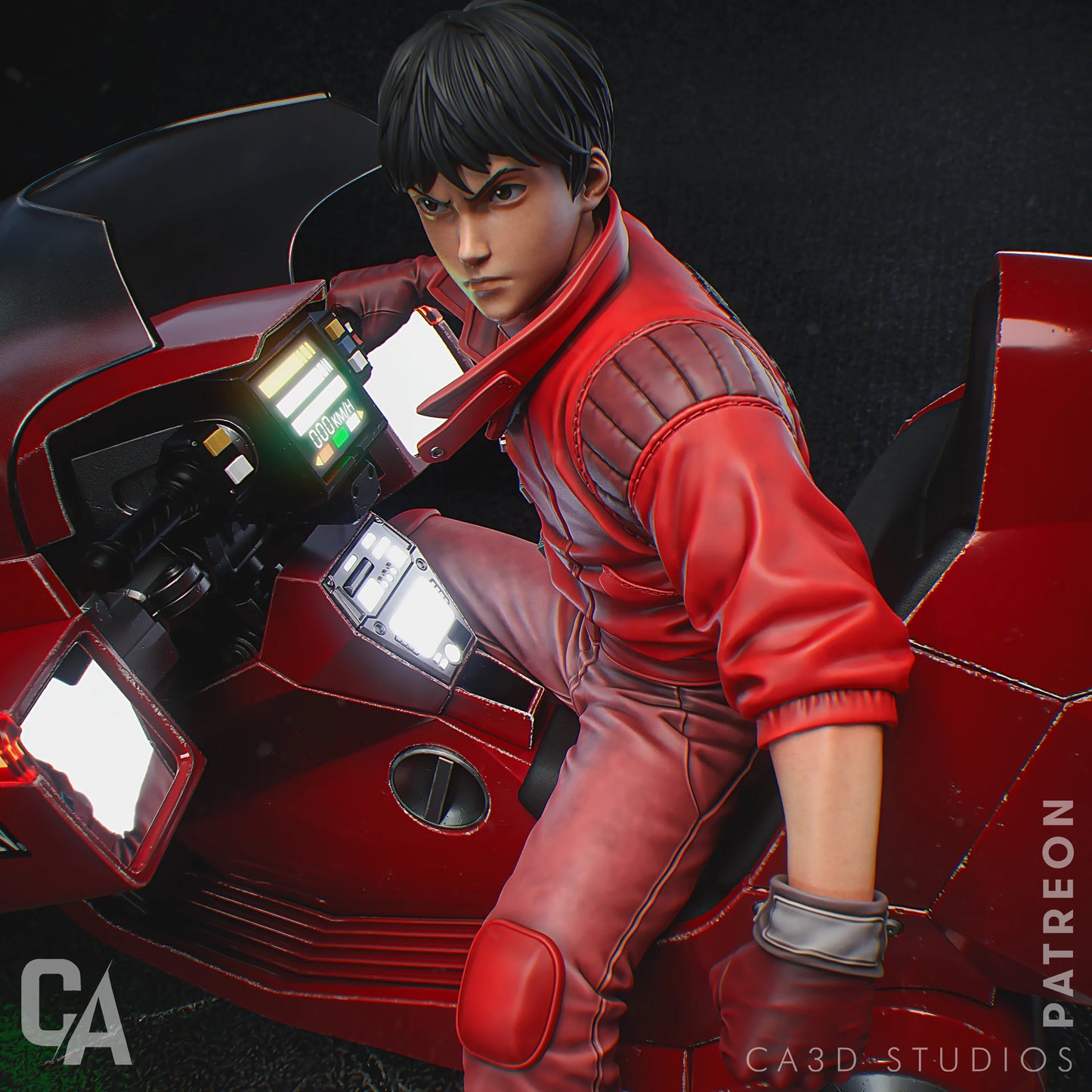 Kaneda Resin Fan Art Sculpture