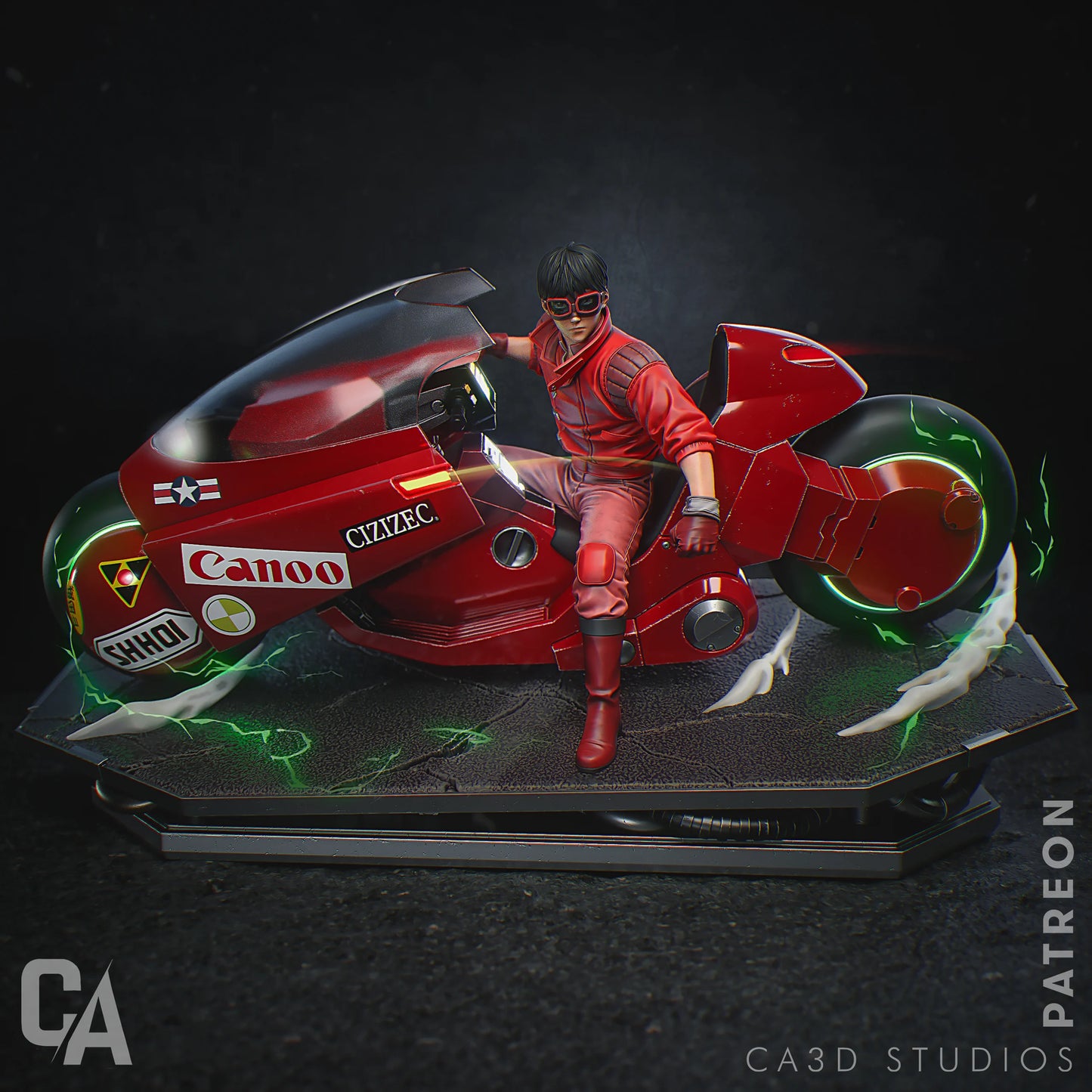 Kaneda Resin Fan Art Sculpture