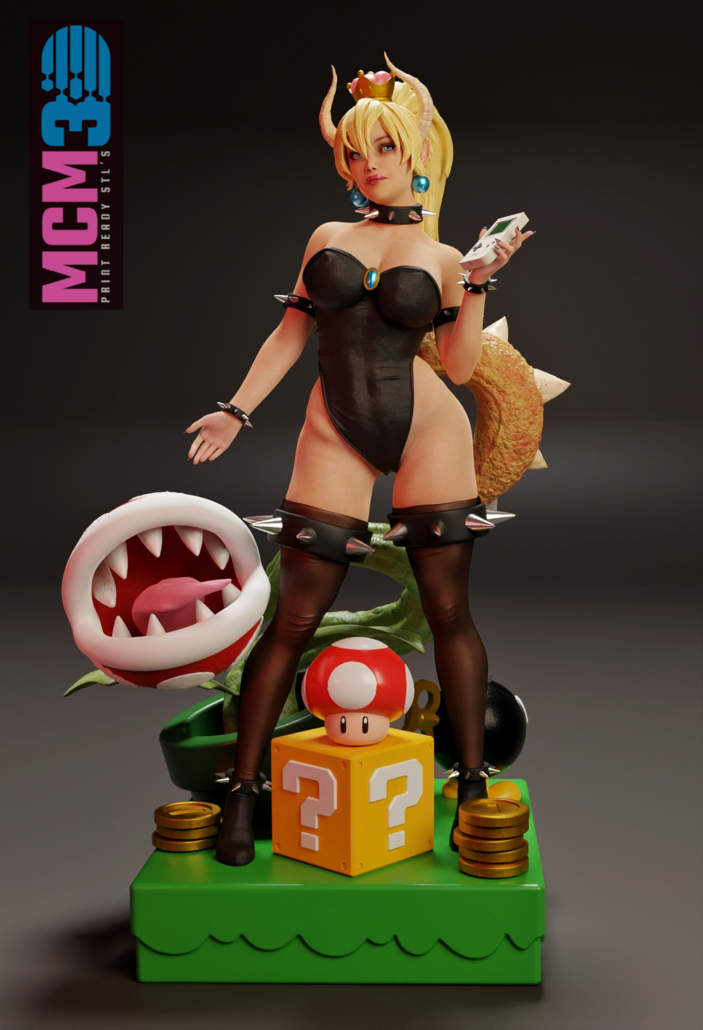 Bowsette Resin Art (Design by MCM3D Studios)