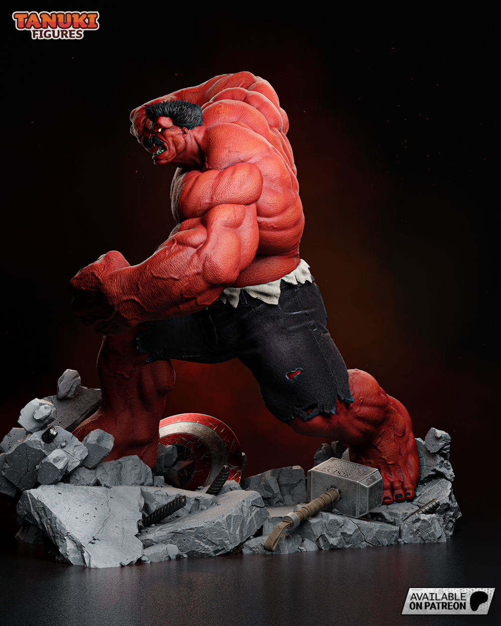 Red Hulk Resin Fan Art - MTO (Tanuki)