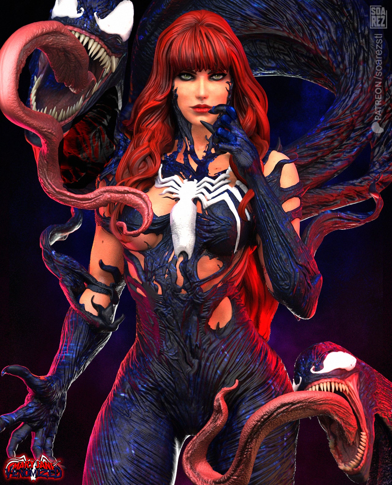 Mary Jane Venom Resin Fan Art Sculpture (Soarez)