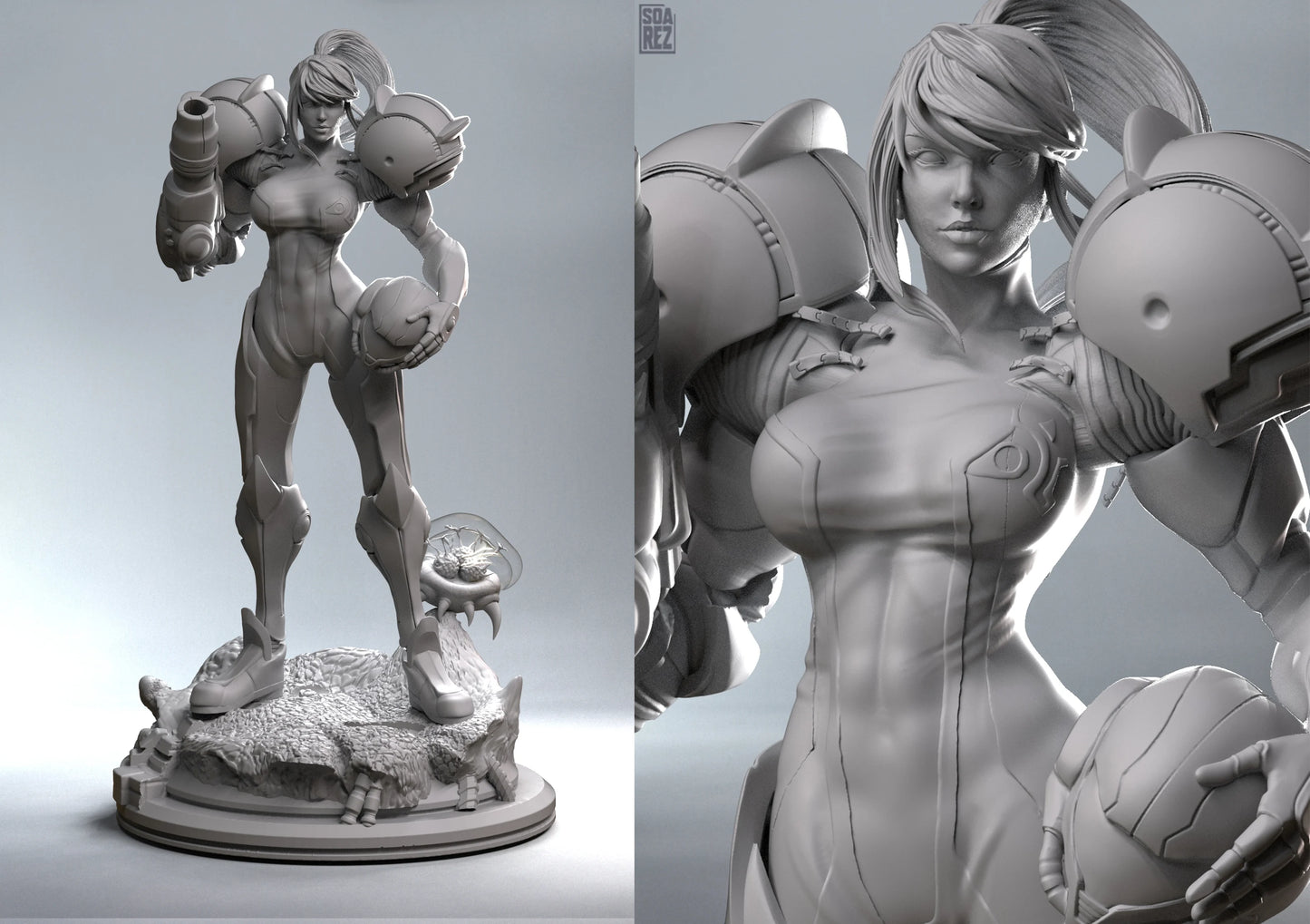 Samus Resin Fan Art Sculpture (Soarez)