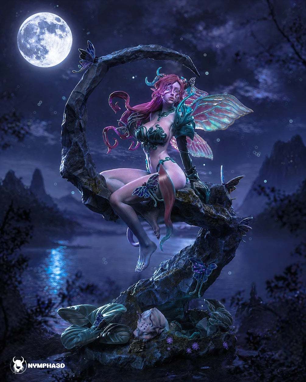 Moth Guardian Resin Art (Nympha3D)