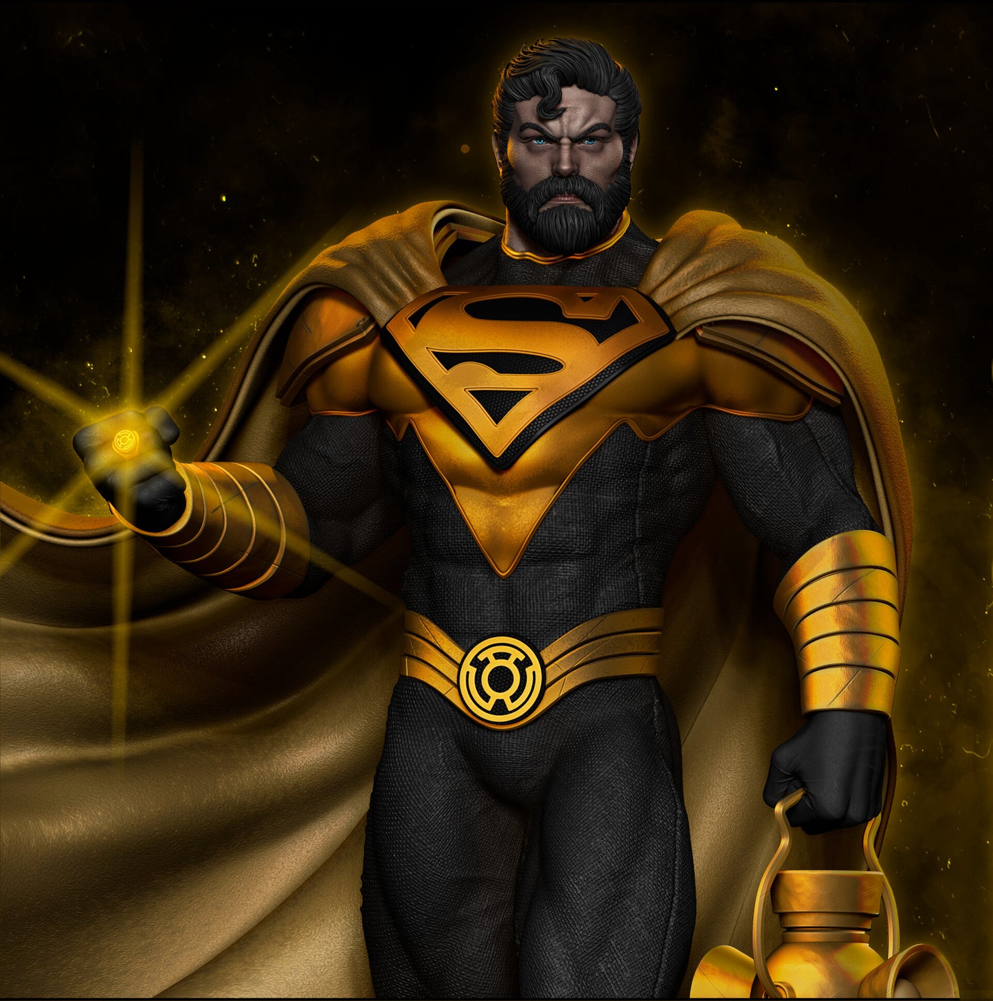 Superman Yellow Lantern Resin Fan Art - MTO (SS)