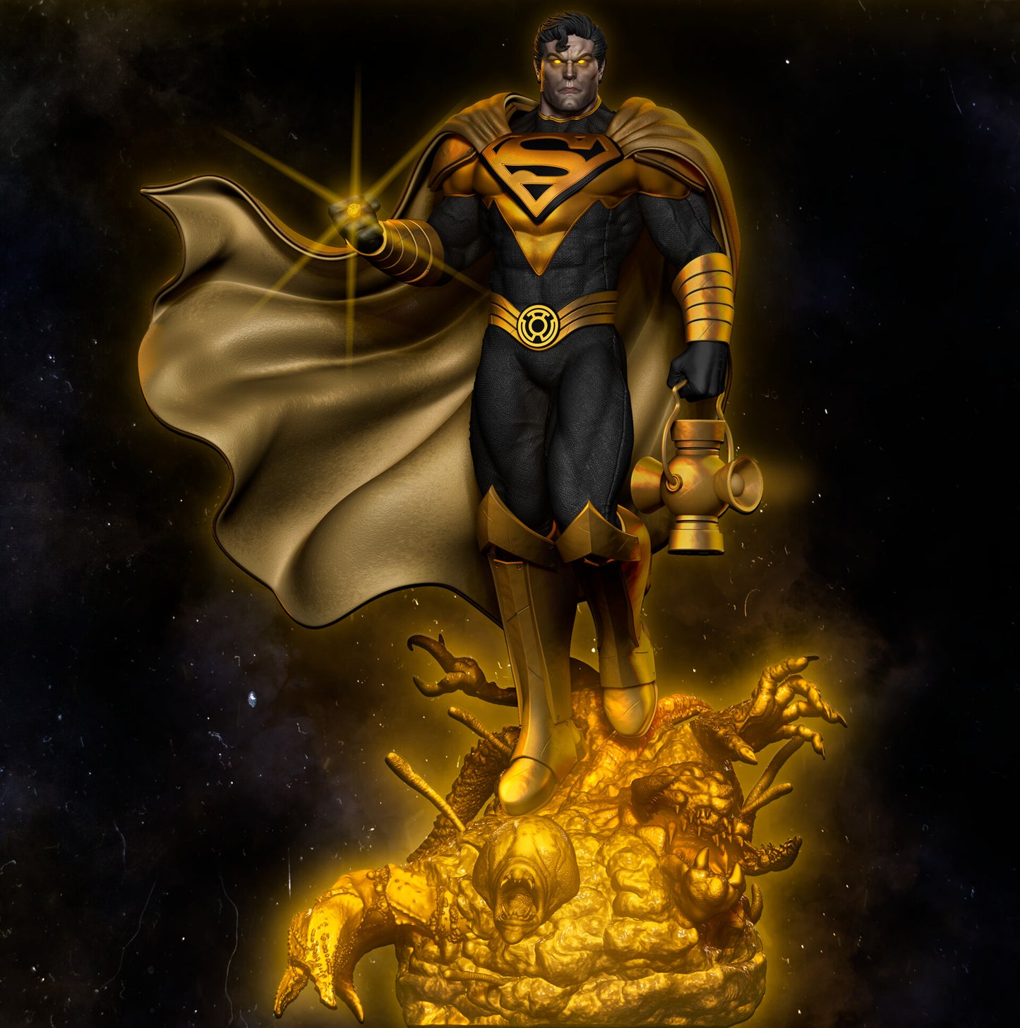 Superman Yellow Lantern Resin Fan Art - MTO (SS)