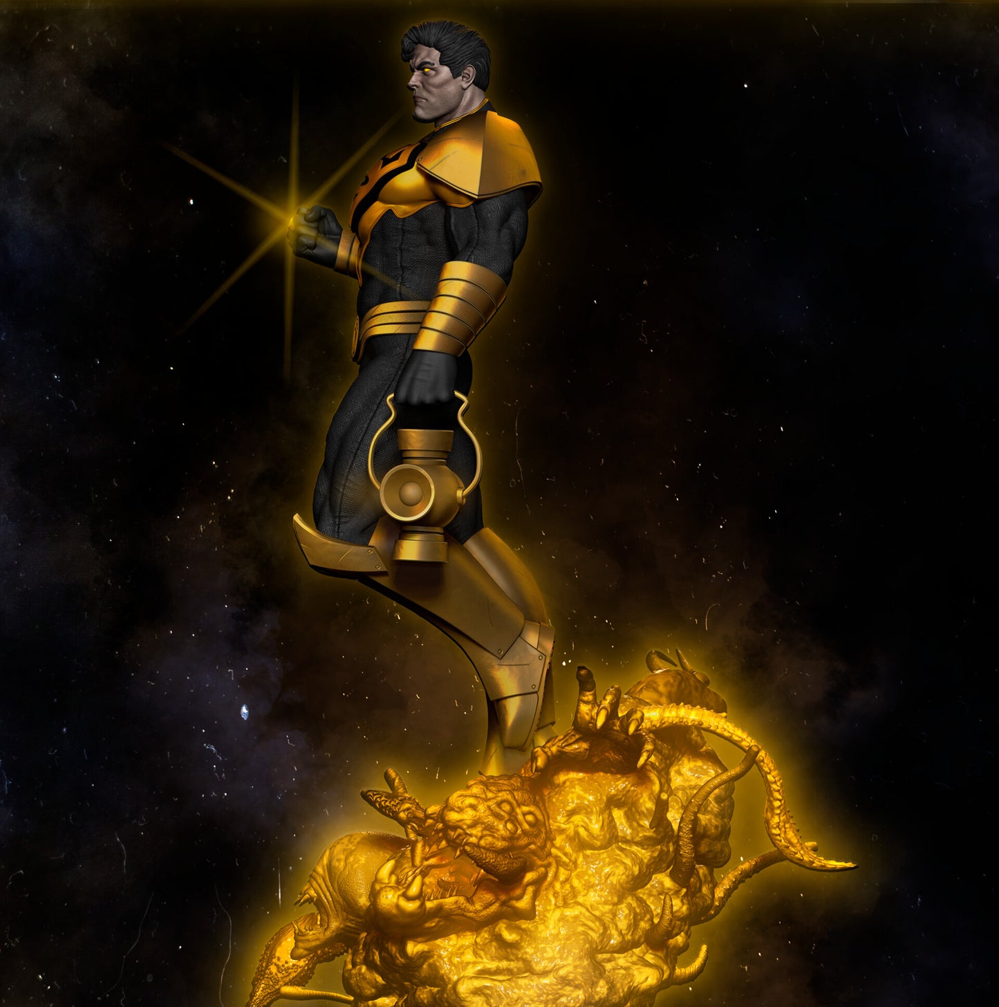 Superman Yellow Lantern Resin Fan Art - MTO (SS)