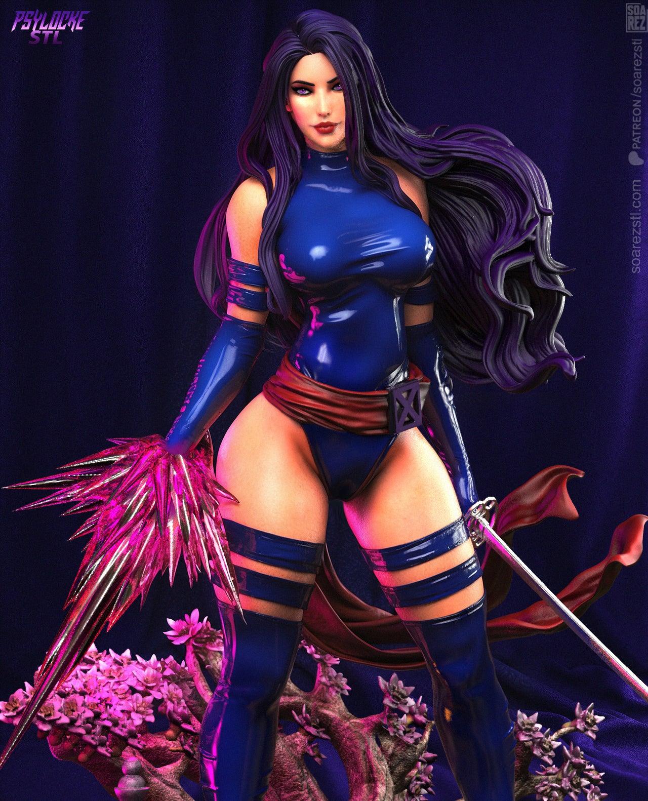 Psylocke Resin Fan Art Sculpture (Soarez)