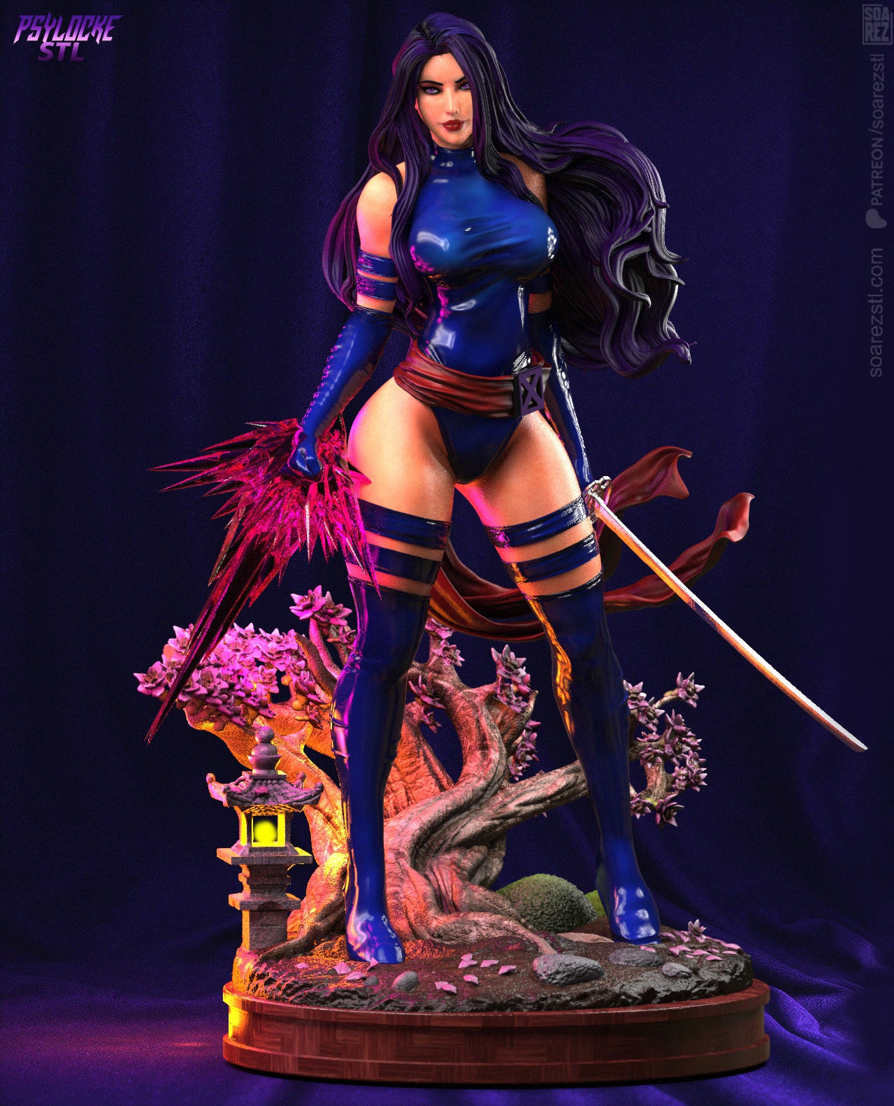 Psylocke Resin Fan Art Sculpture (Soarez)