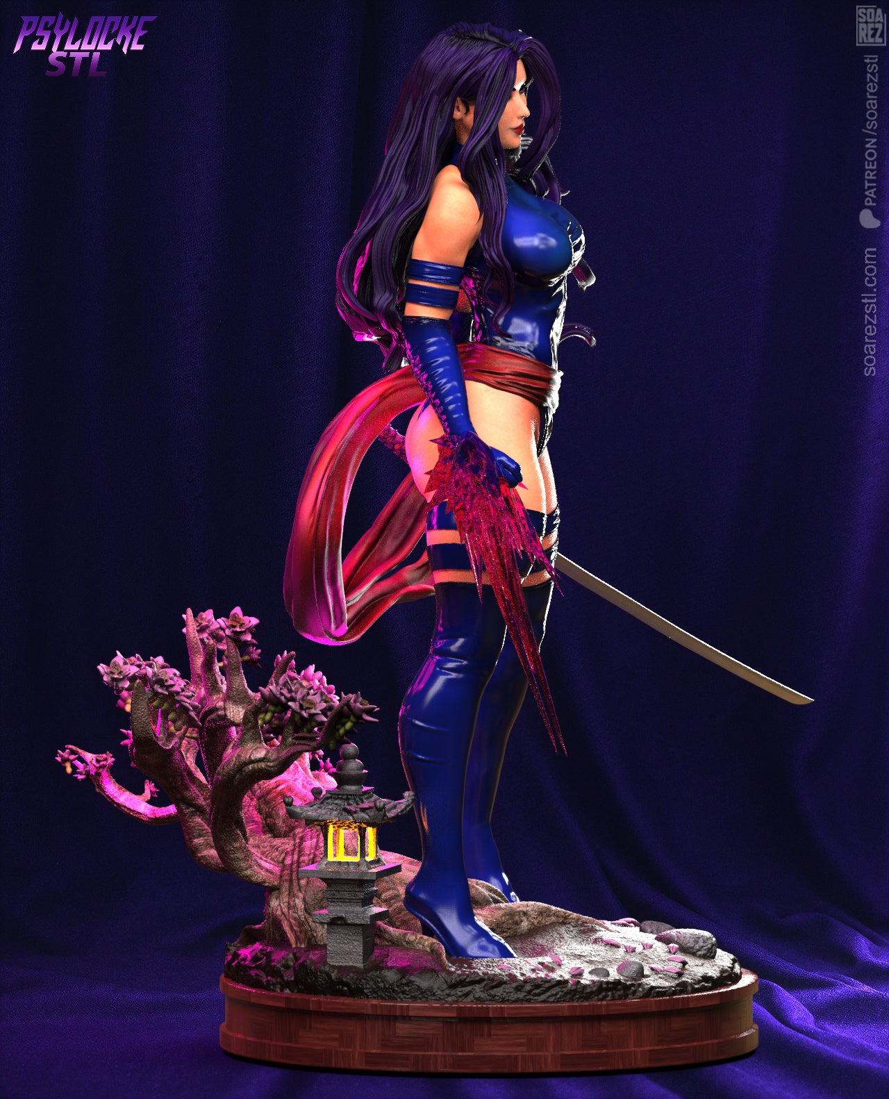 Psylocke Resin Fan Art Sculpture (Soarez)