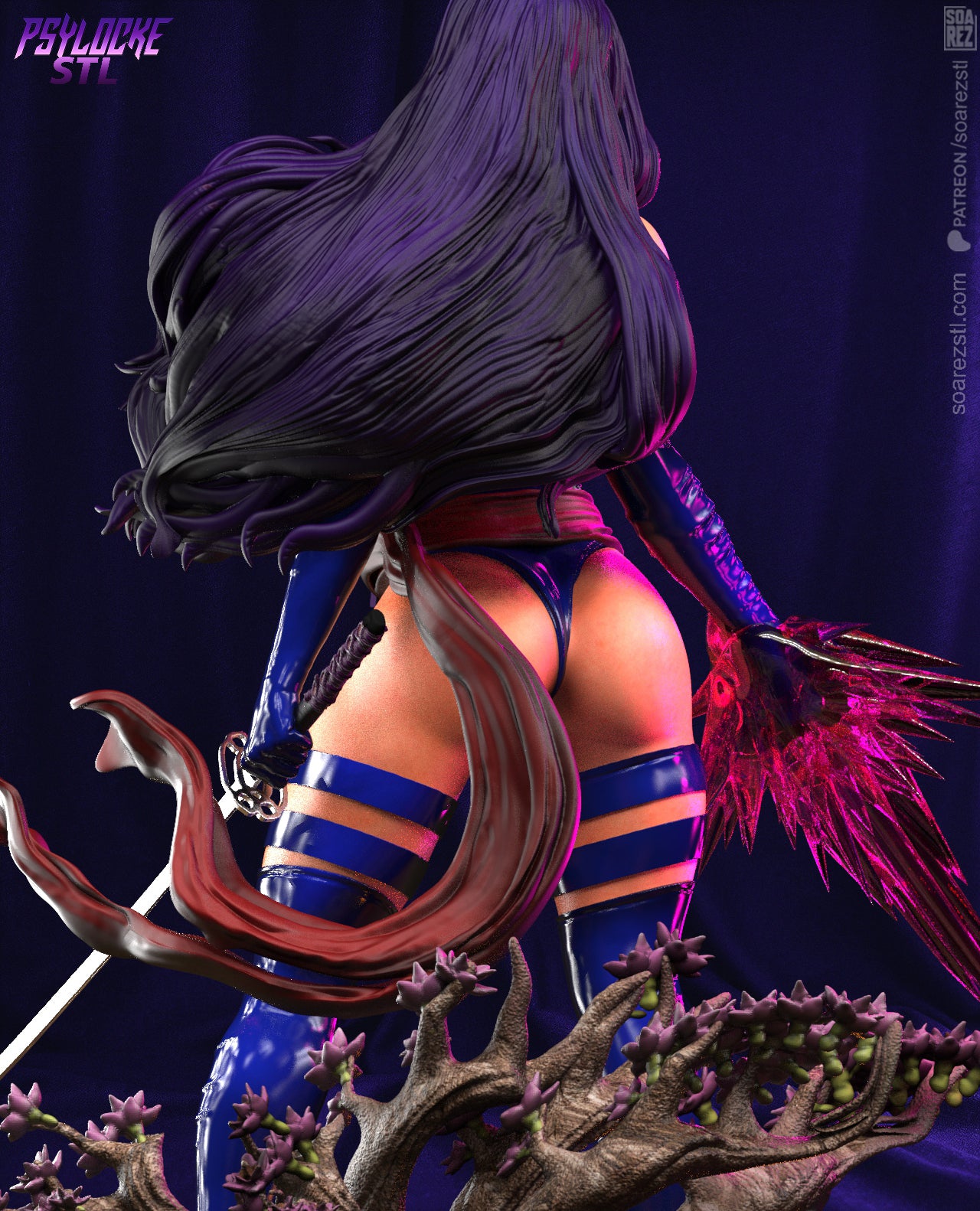 Psylocke Resin Fan Art Sculpture (Soarez)