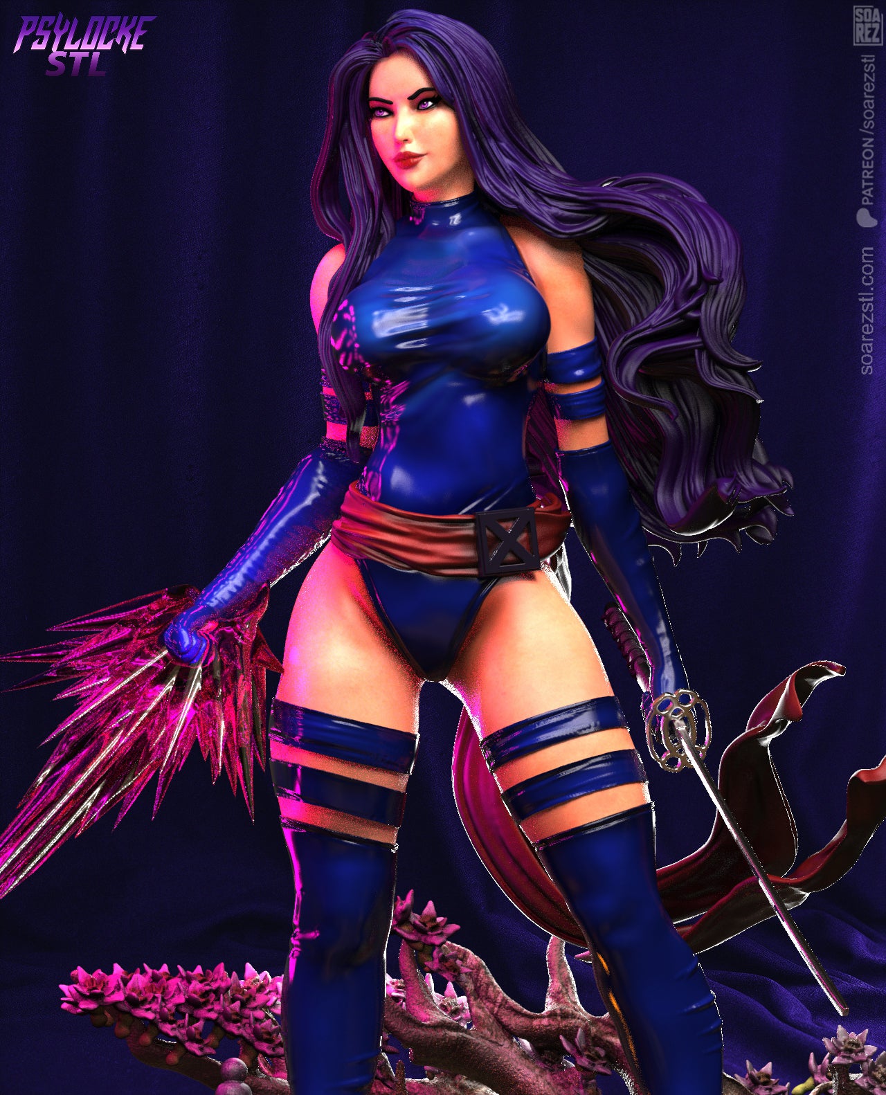 Psylocke Resin Fan Art Sculpture (Soarez)