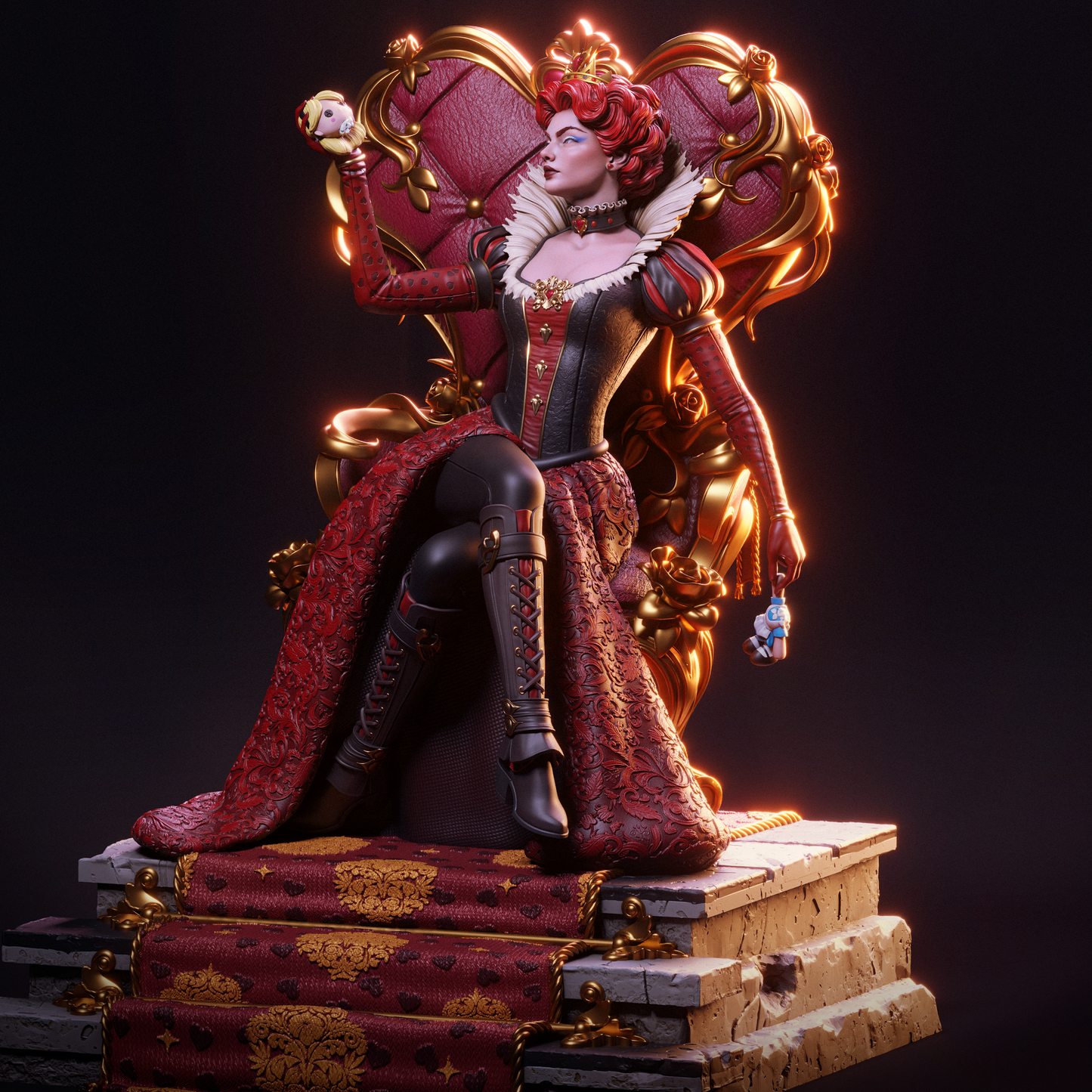 Queen of Hearts Resin Art - MTO (Design by CA3D)