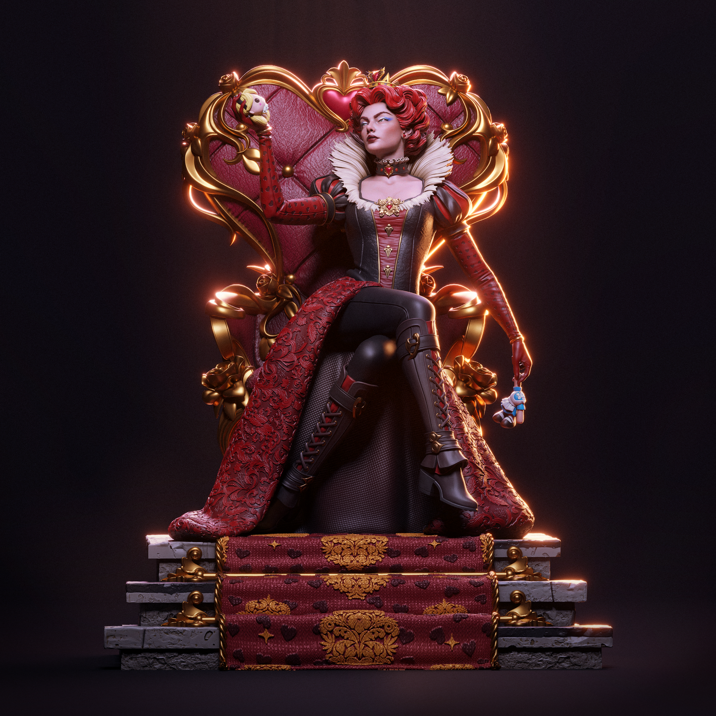 Queen of Hearts Resin Art - MTO (Design by CA3D)
