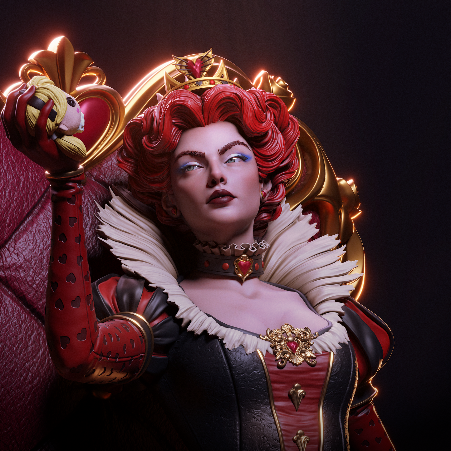 Queen of Hearts Resin Art - MTO (Design by CA3D)