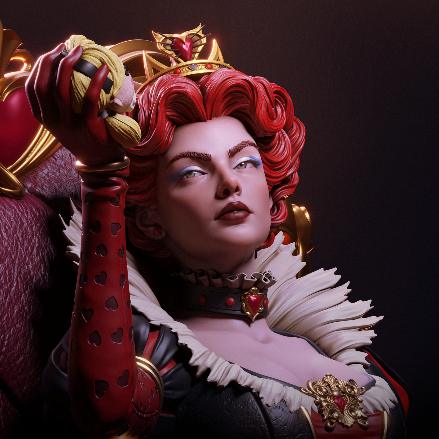 Queen of Hearts Resin Art - MTO (Design by CA3D)