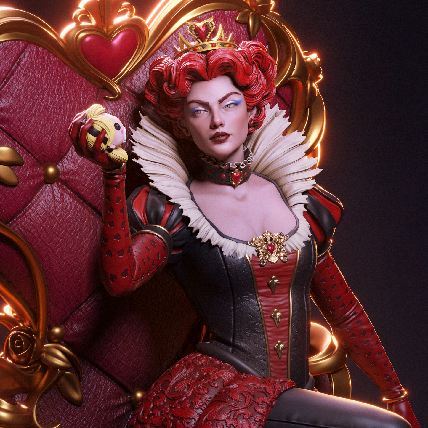 Queen of Hearts Resin Art - MTO (Design by CA3D)