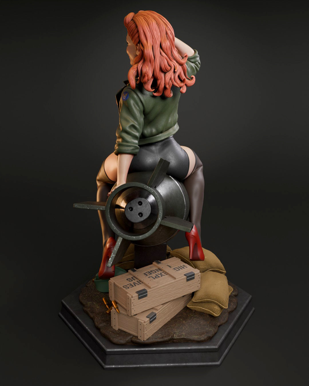 Pinup Air Force Bomber Resin Fan Art MTO (Design by Abe3D)