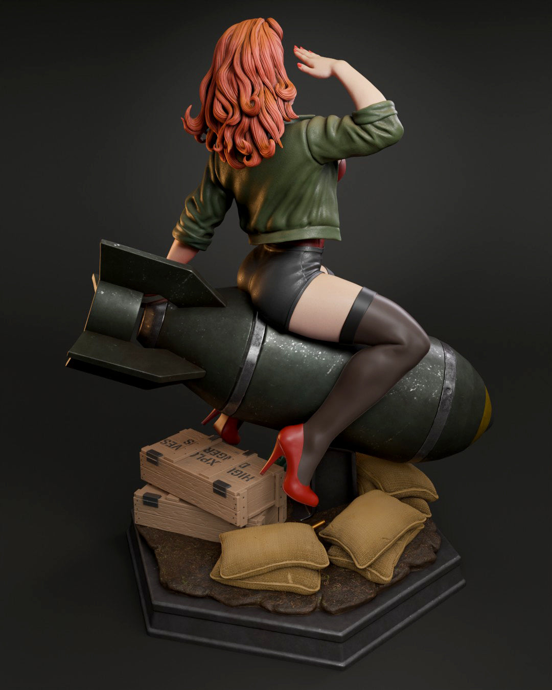 Pinup Air Force Bomber Resin Fan Art MTO (Design by Abe3D)