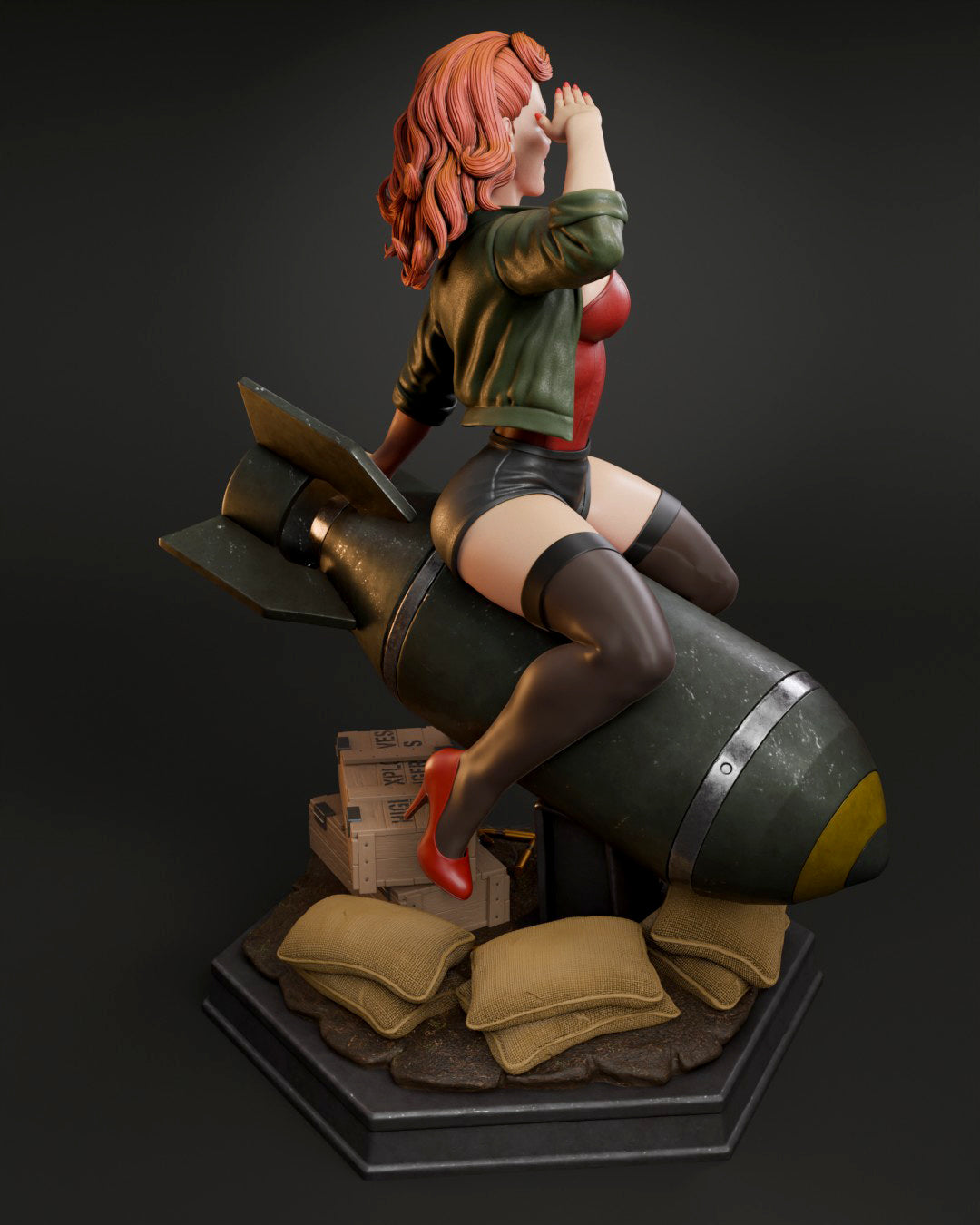 Pinup Air Force Bomber Resin Fan Art MTO (Design by Abe3D)