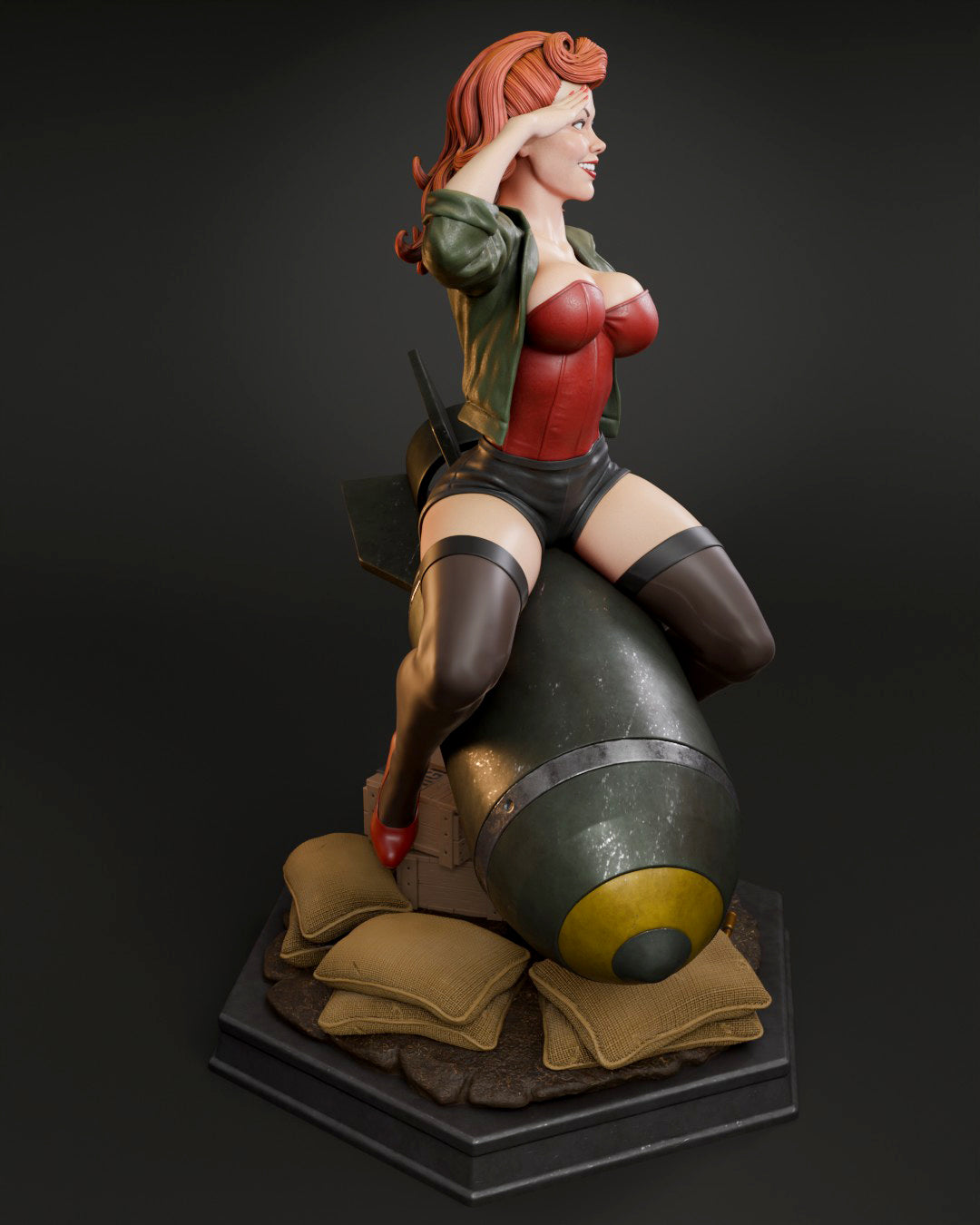 Pinup Air Force Bomber Resin Fan Art MTO (Design by Abe3D)