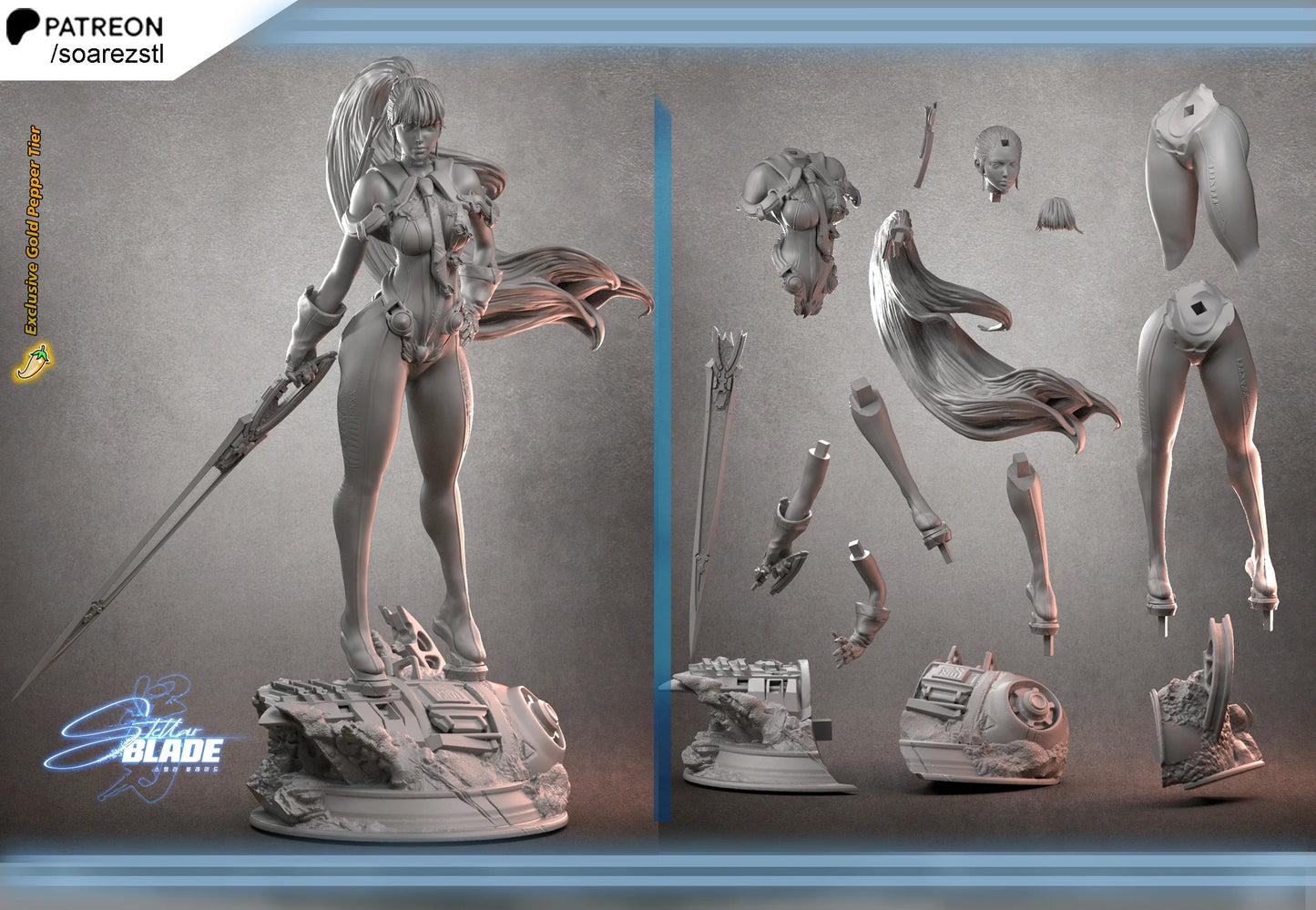 Eve Stellar Blade Resin Fan Art Sculpture (Soarez)