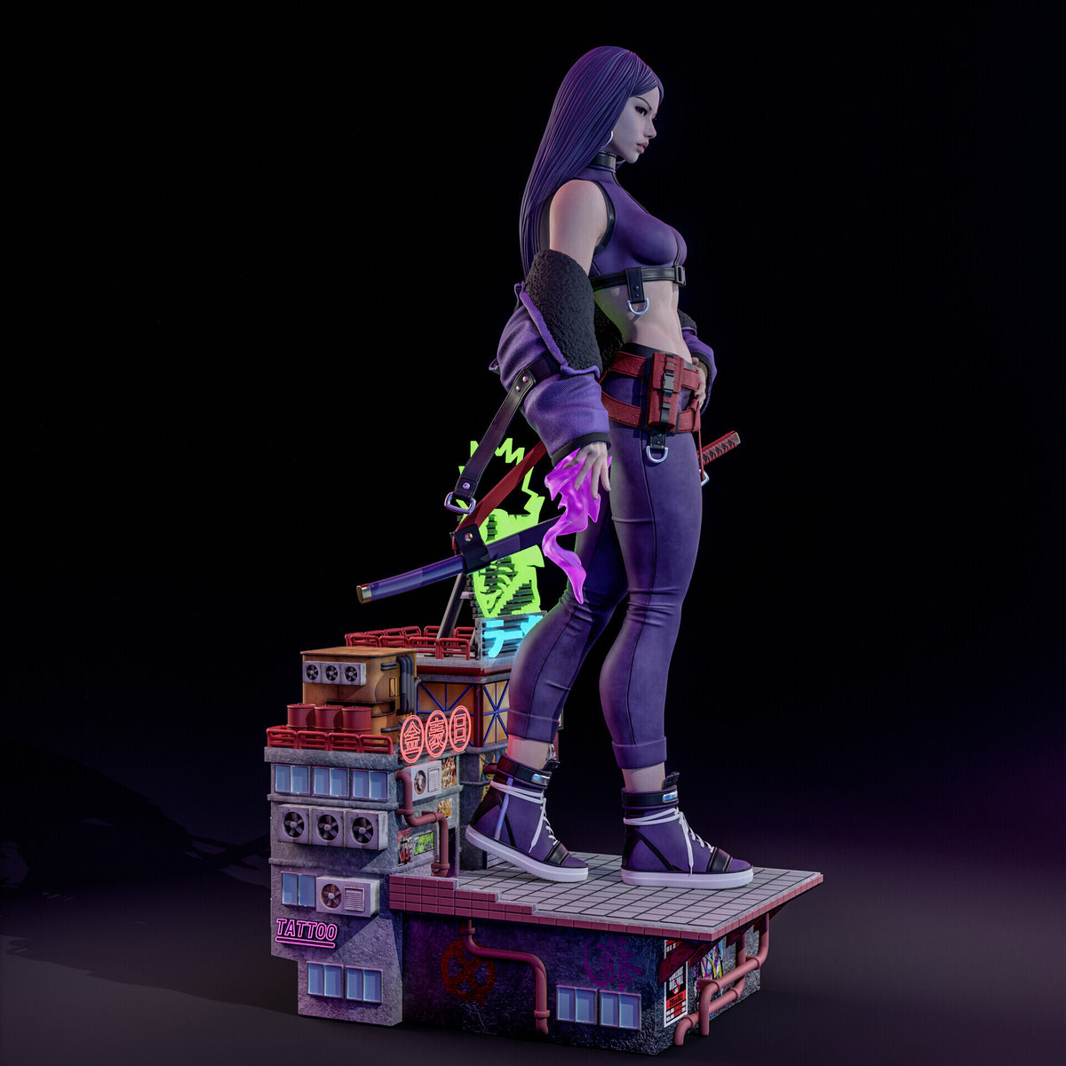 Psylocke Resin Art (East Sea Monster Version)